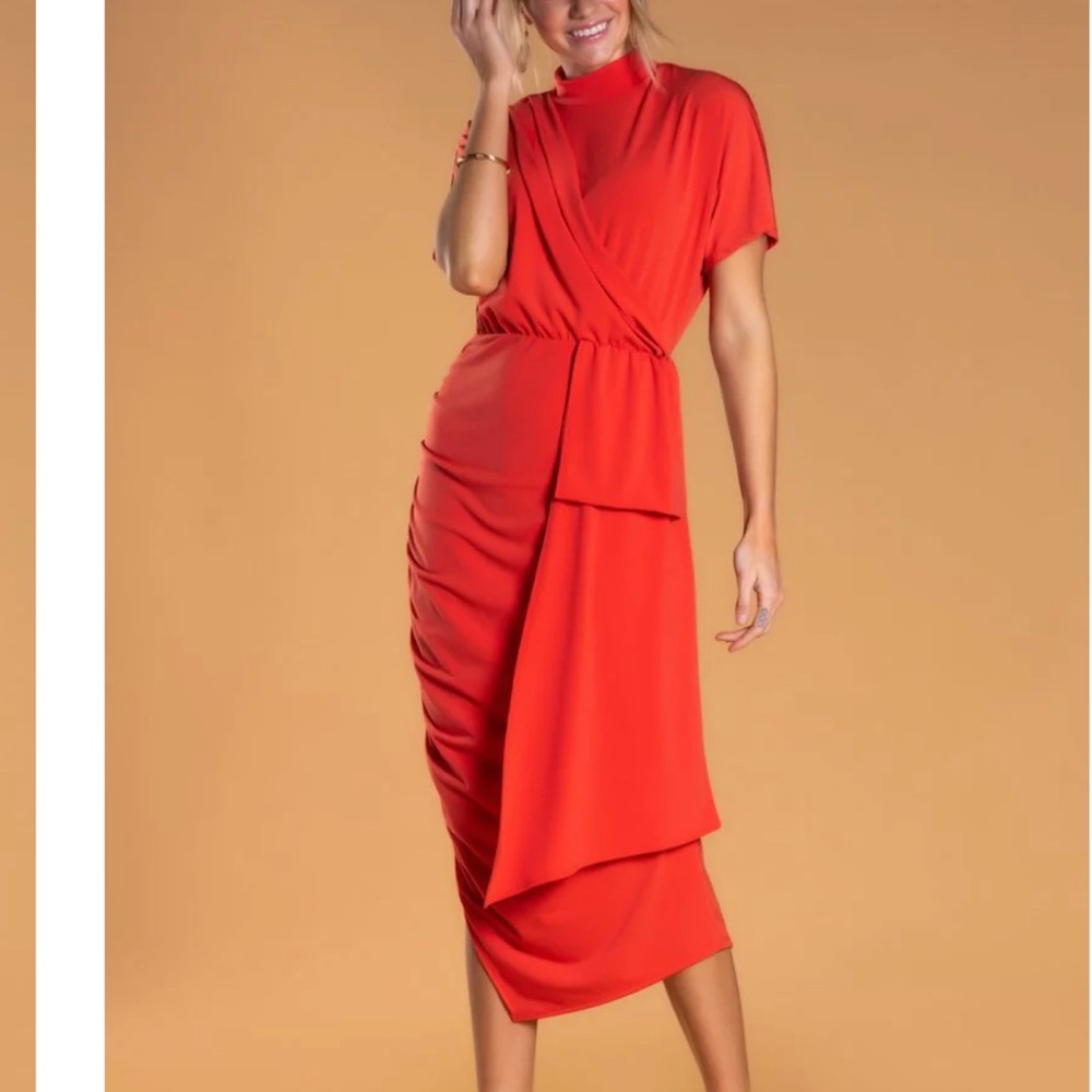 Brigitte Briana Cleo dress in Living Coral NWT - Picture 2 of 5